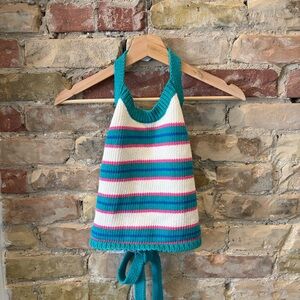 Striped Knit Halter Top
